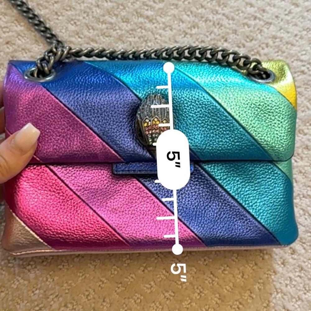 Kurt Geiger Multicolor Rainbow Crossbody Bag with Chain Strap Purse Colorful - Picture 10 of 10